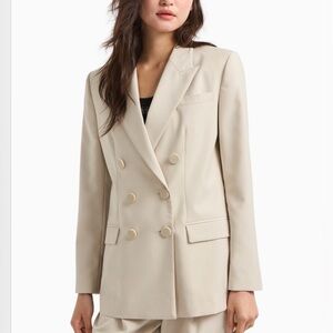 NWT Armani Exchange women’s beige double breasted blazer size 14